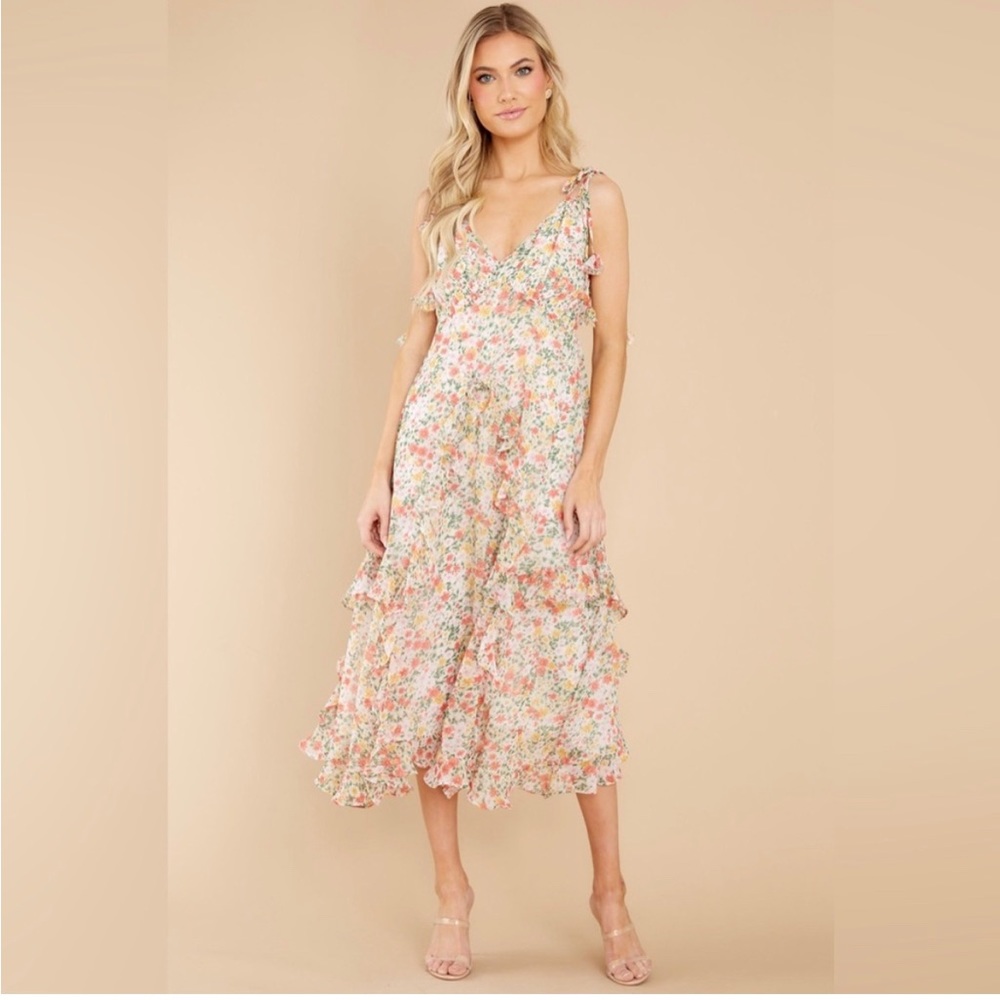 NWT Red Dress Boutique Graceful Intentions Floral Midi Dress - Size S
